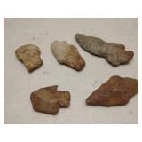 Group of old arrow heads