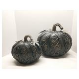 Lot of 2 Valerie Parr Hill illuminated pumpkins