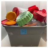 Large Tub full of Plastic Containers, Bowls, Etc.