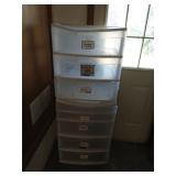 Lot of 2 plastic drawer storage units
