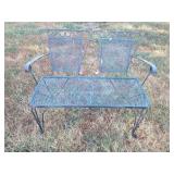 metal mesh patio bench