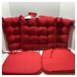 Lot of 5 Red Chair Cushions