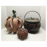 Group of 3 decorative pumpkins