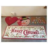 Group of holiday floor mats