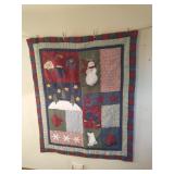 Handmade Christmas quilt, 44x54
