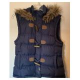 Tokyo Laundry Puffer Vest Faux Fur Trimmed Hood