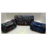 3 Vintage Lug Makeup Bags