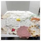 Lot of Vintage Dollies & Table Runners