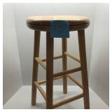 Solid Wood Bar Stool with a Swivel Seat