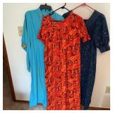 Lot of 3 Vintage Hawaiian House or Lounge Dresses