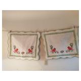 2 Cardinal quilted pillow shams