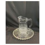 Glass Serving Dish and Pitcher