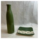 Vase and Signed Hawaii Ceramic Plate