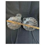 Two Vintage Clam Shell Shaped Serving Plates