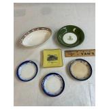 Vintage Porelain Lot 3 Plates Ash Tray and Bowls