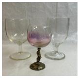 Pewter Based Drinking Glass Plus 2 More