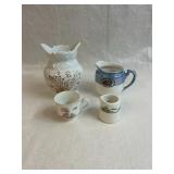 Vintage Porcelain Pitcher and Cup Lot