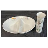Divided Serving Tray and Vase
