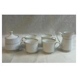 Bavarian Porcelain Coffee Cups Sugar & Creamer