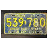 1967 Michigan License Plate
