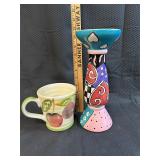 Colorful Ceramic Cup and Candle Holder