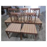 Set of 5 Dining Chairs w/Upholstered Tops