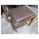 Leather Top Sewing Stool - Top Opens