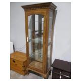 Oak Display Cabinet - Light works