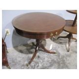 VTG Round Side Table w/Drawer