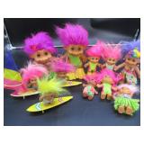 Surfer & Hawaiian Troll Dolls