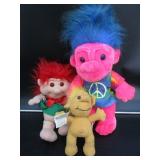 3 Troll Plush Toys