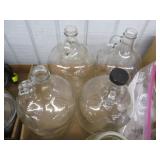 Four Glass Jugs w/Fermentation Air Locks