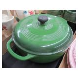Green Enameled Cast Iron Lodge Pot w/Lid