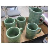 McCoy Pottery Set - Pitcher & 4 Mugs