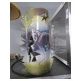 Glazed Pottery Candle Holder w/Cutouts