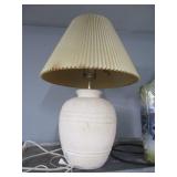 Beige Textured Lamp w/ Shade