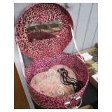 Pink Leopard Hat Box, Jewelry Holder, Hearts