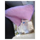 Handmade Quilt, Embroidered Linens