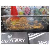 Oriental Village Carving in Glass Case