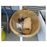 Basket w/Assorted Leather