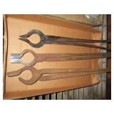 Set of 3 Metal Tongs