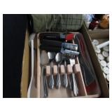 Flatware & Utensils in Organizer, Potholders