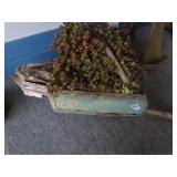 Vintage Wood Tool Planter w/Rake