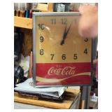 vintage coke light and clock