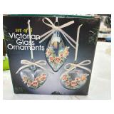 3 glass ornaments