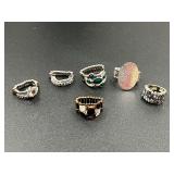Fashion estate stretch rings, six pieces, see pictures for details.