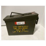 Ammo box, with ammo and stripper clips, believed to be 5.56 mm, see pictures for details.