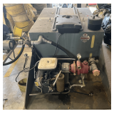 Skid-mounted "Defender" fire pump unit with poly tank, motor appears to be locked up, see pictures for details.