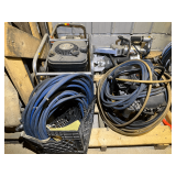 Firefighter rescue tools to include Amkus hydraulic cutter, AMKUS Rescue Systems hydraulic extrication tool,  "Jaws of Life”, and hydraulic pumps, not locked up, working condition unknown, see pictu