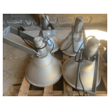 Industrial aluminum lamps, set of four, see pictures for details.